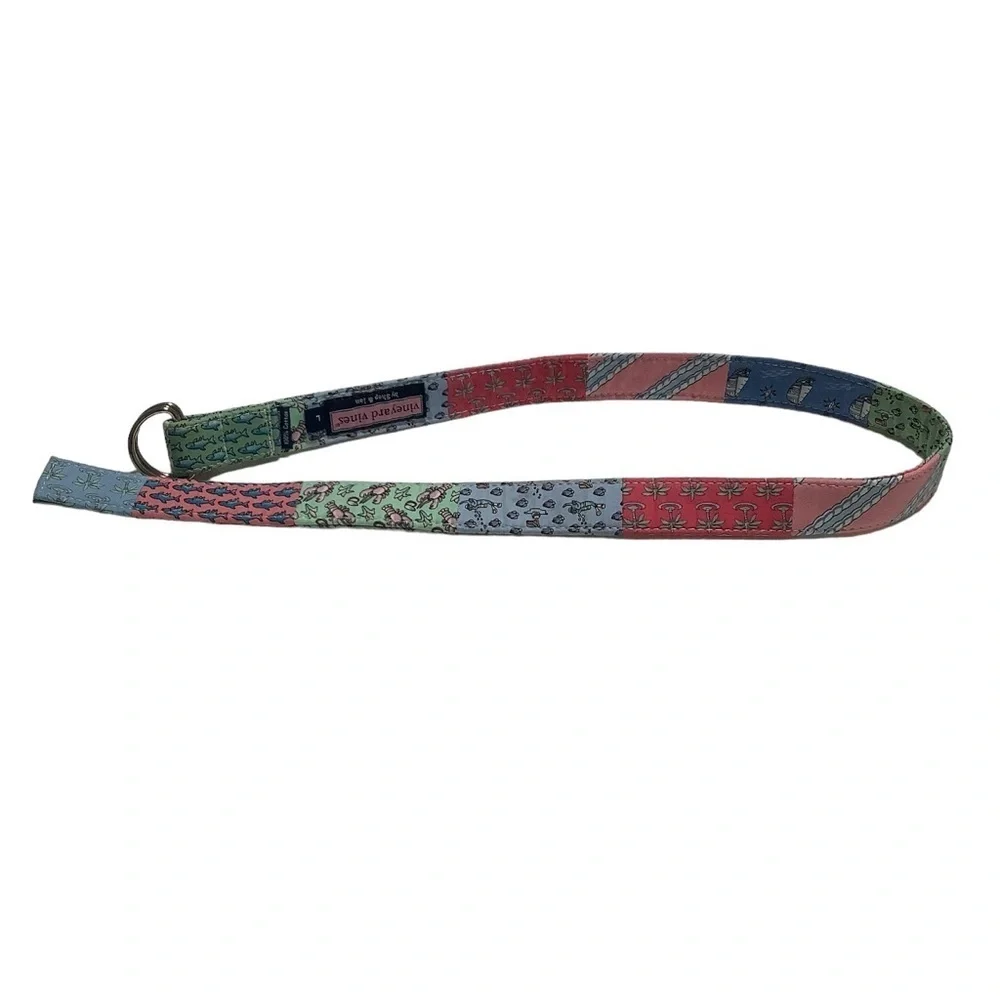 VINEYARD VINES Logo Patchwork Cotton Double‎ D Ring Belt - 35 Inches